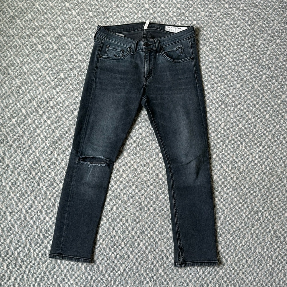 Rag & bone washed grey capri jeans